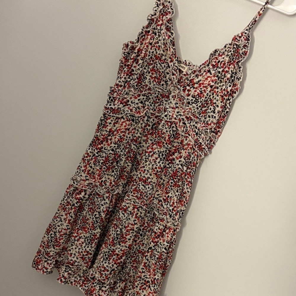 Y2K Inspired Hearts Mini Dress with Ruffling Size Medium